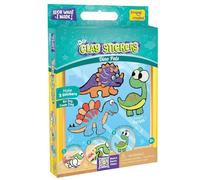 Clay Stickers: Dino Pals | Create 3 Unique DIY Stickers Using Air Dry Clay | No Mess, Travel-Friendly | Return Gifts | Birthday Gifts for Kids Ages 3,4,5,6,7,8