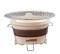 Clay Stove Small Camping Stove Portable Charcoal Grill Ventilated Round Charcoal Grill Tea Making Stove with Iron Rack & Grill Net Charcoal Stove for Home Party Camping Barbecue,Camping Stove
