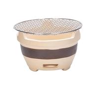 Clay Stove with Wire Mesh Japanese Charcoal Grill for Picnic Garden Backyard Style A