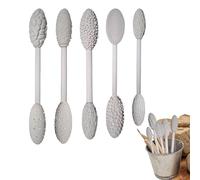 Clay Texture Roller | Multifunctional Pottery Craft Tools Double-Head Oval Pattern Rollers 5-Piece Set | Detailed Modeling Sculpting Supplies for Beginners Hand-Building Clay Art Tool Kit