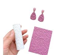 Clay Texture Roller Plastic Column, Polymer Clay Floral Texture Roller PLA for Soft Fondant Jewelry Earring Making Pottery