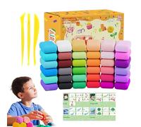 Clay - Thirty-Six Shades Self Curing Dough Set With Consistency, Ultra-Soft Pouring Blend, Easy Shaped Air Curing Material, Vibrant Colors Hand-Shaped Medium | For