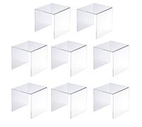 CLAY TONIC 8-PC 5x5x5 Clear Acrylic Display Risers for Funko POP figures,Retail Display, Display Riser Shelf Showcase Fixtures for Jewelry (5x5x5 In)