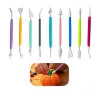Clay Tools, Polymer Clay Modelling Tools for Beginners & Craft Lovers Plastic Double Head Clays Sculpting Tool Safe & Easy Grip Pottery Carving Kit for DIY Pottery, Shaping and Detailing (9pcs)