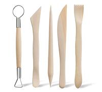 Clay Tools Set, Pottery Sculpting Tools, 5PCS Wooden Apearance Clay Sculpting and Pottery Sculpting Tools Very Suitable for Engraving＆Embossing＆Shaping＆Clay Pottery Scraper