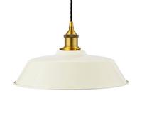 Clay White Chancery Painted Dome Pendant Light With Antique Gold Lamp Holder And Black Twisted Cable - Se Home