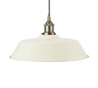 Clay White Chancery Painted Dome Pendant Light With Brushed Chrome Lamp Holder And Grey Twisted Cable - Se Home
