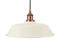 Clay White Chancery Painted Dome Pendant Light With Matt Antique Copper Lamp Holder And Black Round Cable - Se Home