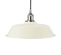 Clay White Chancery Painted Dome Pendant Light With Nickel Lamp Holder And Black Twisted Cable - Se Home
