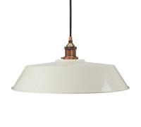 Clay White Large Chancery Painted Dome Pendant Light With Antique Copper Lamp Holder And Black Round Cable - Se Home