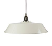 Clay White Large Chancery Painted Dome Pendant Light With Black Nickel Lamp Holder And Black Round Cable - Se Home