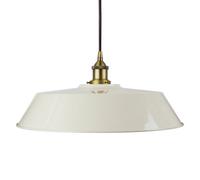Clay White Large Chancery Painted Dome Pendant Light With Matt Antique Brass Lamp Holder And Black Round Cable - Se Home