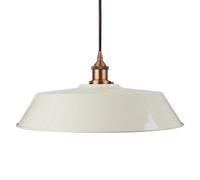Clay White Large Chancery Painted Dome Pendant Light With Matt Antique Copper Lamp Holder And Black Round Cable - Se Home
