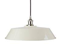 Clay White Large Chancery Painted Dome Pendant Light With Nickel Lamp Holder And Black Round Cable - Se Home