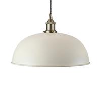 Clay White Worcester Painted Dome Pendant Light With Brushed Chrome Lamp Holder And Grey Twisted Cable - Se Home