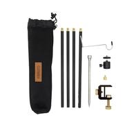 Claymore Multi Pile Driver (Black) - Portable Outdoor Lighting Stand with 1/4'' Screw, Adjustable Height, Fixation Stake, 360 Ball Head & Table Clamp