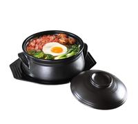 Claypot Ceramic Rice Pot for Even Heat Distribution, Smooth Glazed Surface, Perfect for Korean Bibimbap Cooking and Household Use
