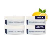 Clayr Fridge Deodoriser with Clip Hook - 4-Pack, 120g Lemon Scent Fridge Freshener & Odour Absorber Gel - Fridge Odour Eliminator - Fridge Freshener and Odour Eliminator for Leftovers, Seafood, Dairy