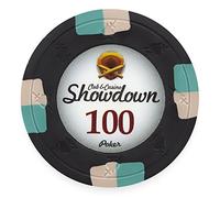 Claysmith Gaming Pack of 50 Showdown Poker Chips, Heavyweight 13.5-gram Clay Composite (100 Black)