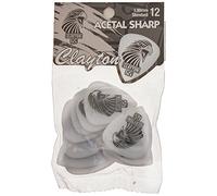 Clayton CSAS19012 Standard Sharp Acetal/Polymer Guitar Picks, 1.90 mm, Set of 12 Pieces