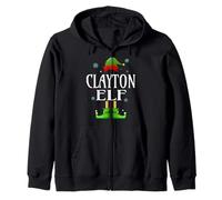 CLAYTON Elf Xmas Funny Men's Family Matching Christmas Zip Hoodie