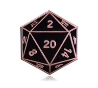 Clayton Jewelry Labs D20 Twenty-Sided Dice Hard Enamel Lapel Pin, Iron Enamel, no gems - sandstone - no gems