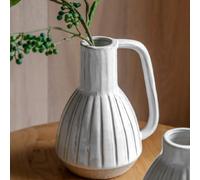 clayton large ceramic handled vase in white