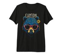 Clayton NC USA Cool Bear Wearing Sunglasses Design Premium T-Shirt