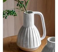 clayton small ceramic handled vase in white