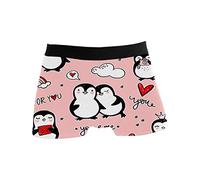 CLAYU Mens Boxer Briefs Underwear Breathable Stretch Boxer Trunk Penguin Cartoon Characters