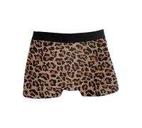 CLAYU Mens Boxer Briefs Underwear Breathable Stretch Boxer Trunk Tiger Leopard Print