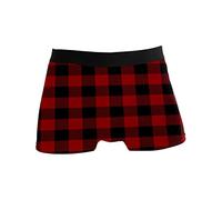 CLAYU Stretch Boxer Trunk Bulge Pouch Mens Briefs Red Black Checked