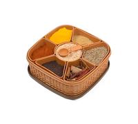 Clazkit Plastic Square 7 Section Multipurpose Masala Dabba, Spice Box Set - Color May Vary