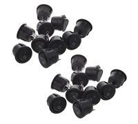 ClAZTyict 20Pcs AC 6A 10A 250V on Off Snap in SPST Round Boat Rocker Switch Black