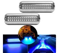 ClAZTyict 2Pcs 42LED Boat Drain Light Boat Transom Light Blue Underwater Pontoon Marine Light