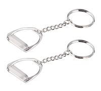 ClAZTyict 2Pcs Simple Elegant Design Western Stirrup Keychain Key Ring Hanger Tool