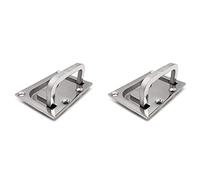 ClAZTyict 2X Stainless Steel 316 Flush Lift Ring Hatch Pull Handle Locker Cabinet Boat