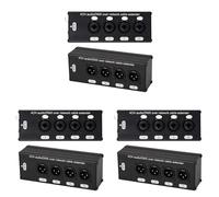 ClAZTyict 3Pair 4-Channel 3-Pin XLR or 6.3Mm Audio and over Network Cable Extender,DMX512 Network Signal Extender Male+ Female