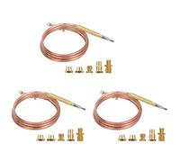 ClAZTyict 3X Universal Gas Stove Thermocouple with 15Pcs Nuts Heating Gas Burner Replacement Thermocouple Adaptor