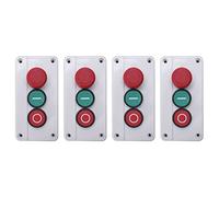 ClAZTyict 4X NC Emergency Stop NO Red Green Momentary Push Button Switch Station 600V 10A