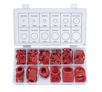 ClAZTyict 600Pcs Fibre Washer Assorted Kit 12 Size Red Steel Paper Fiber Flat Washer Kit Flat Ring Seal Assortment Kit