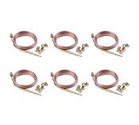 ClAZTyict 6pcs 1500Mm Gas Stove Universal Thermocouple Kit M6X0.75 with Overflow Nut (Five) Replacement Thermocouple