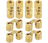 ClAZTyict 8Pcs 10 mm Hidden Brass Hinges,180 Degree Opening Angle Concealed Furniture Hinges for DIY Jewelry Box Hand Craft