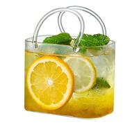 CLBDRESS Purse Drinking Glass with Straw, Unique Handbag Wine Glasses, Cute Glass Purse for Drinks, Decorative Fish Bowl Vase for Fruit Juice, Tea, Flowers