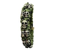 CLBDRESS Skull Punk Bracelet U-Shackle Closure Skulls Survival Paracord Bracelets Skeletons Adjustable Braided Handstring for Outdoor Hiking Travelling Camping