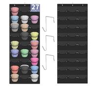 clbutge Baseball Cap Organizer, 27 Pocket Over The Door Hat Rack, Clear PVC Pockets, Fitted Hat Storage, Wall Mount Bag, Hat Holder Hanger