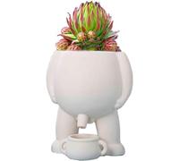 CLBYVGHH Piss Pot Planter, Peeing Plant Pot, White, One Size, Both Indoor & Outdoor, Round Ceramic Tabletop Planter with Unique Design