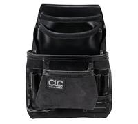 CLC Work Gear 55423 Heavy Duty Leather Carpenter Nail Tool Bag - Tool Bag with 10 Compartments with Hammer Loop and Tape Clip