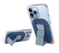 CLCKR Mobile Phone Grip Holder Compatible with MagSafe iPhone 14, iPhone 13 Series, Removable Magnetic Phone Kickstand with Finger Strap, 3500G Strength Magnet for Extra Strong Mount, Blue