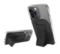 CLCKR Mobile Phone Grip Holder Compatible with MagSafe iPhone 14, iPhone 13 Series, Removable Magnetic Phone Kickstand with Finger Strap, 3500G Strength Magnet for Extra Strong Mount, Black